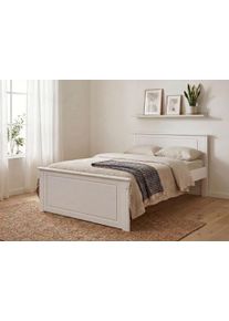 Massivholzbett OTTO HOME "Hugo, FSC zertifiziert, Landhausstil, zeitlos und edel", wei&szlig;, gewachst, B:132cm H:84,5cm L:212cm, Betten, Massivholzbett, Stauraumbett, extra belastbar, Made in EU, viele Breiten
