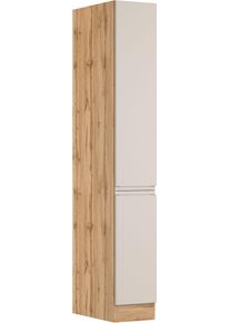 Apothekerschrank KOCHSTATION "KS-Virginia,neu in verbesserter Ausf&uuml;hrung", matt kaschmir, wotaneiche, B:30cm H:200cm T:60cm, MDF, Schr&auml;nke, Apothekerschrank, Breite 30 cm, H&ouml;he 200 cm, 2 Ausz&uuml;ge, Soft-Close-Funktion