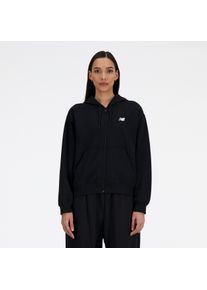 Sweatjacke New Balance "Sport Essentials French Terry Full Zip", Damen, Gr. M, schwarz, Obermaterial: 60% Baumwolle, 40% Polyester, Sweatjacken Sweatjacke, mit durchgehendem Rei&szlig;verschluss, aus Baumwolle und Polyester