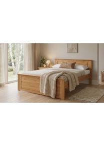 Massivholzbett OTTO HOME "Hugo, FSC zertifiziert, Landhausstil, zeitlos und edel", natur, ge&ouml;lt, B:172cm H:84,5cm L:212cm, Betten, Massivholzbett, Stauraumbett, extra belastbar, Made in EU, viele Breiten
