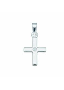 Adelia&acute;s Kreuzkette ADELIA&acute;S "Adelia's Halskette - Kreuzkette mit Kreuz Anh&auml;nger mit Zirkonia aus 925 Silber Halskette - Kreuzkette mit Kreuz Anh&auml;nger mit Zirkonia aus 925 Silber" Gr. 45, silber, Halsketten, Damen, Silber 925 (Sterlingsilber), Kreuzkette