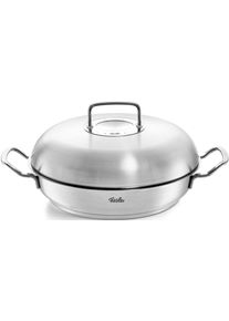 Servierpfanne Fissler "ORIGINAL-PROFI COLLECTION Br&auml;ter mit Deckel, &Oslash; 24 cm", silber (silberfarben), &Oslash;:24cm, Pfannen, Servierpfanne, mit breitem Sch&uuml;ttrand, Kaltmetallgriffen. Made in Germany