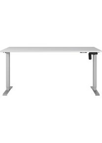 Schreibtisch Germania "Boras", lichtgrau, silber, silber, lichtgrau, B:180cm H:120cm T:80cm, Tische, Schreibtisch, Breite 120/140/160/180 cm, Metallgestell, elektrisch h&ouml;henverstellbar