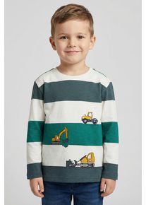 Langarmshirt Blue Seven, Jungen, Gr. 98, sanftes wei&szlig;, Single Jersey, Obermaterial: 100% Baumwolle, regular fit normal, Rundhals, Shirts Langarmshirt
