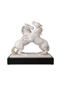 Dekofigur Goebel "Dekofigur Pferde Artiste er Alegria Studio 8 Chevaux 32 cm wei&szlig;-gold", bunt (wei&szlig;, gold), B:16,5cm H:29cm T:32cm, Dekofiguren, Dekofigur