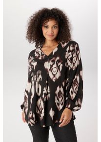 Schlupfbluse ANISTON PLUS, Damen, Gr. 52, bunt, Web, Obermaterial: 100% Viskose, gemustert, figurumspielend h&uuml;ftbedeckend, V-Ausschnitt, mit Gummizug, Blusen Schlupfbluse, in tollem Print - NEUE KOLLEKTION