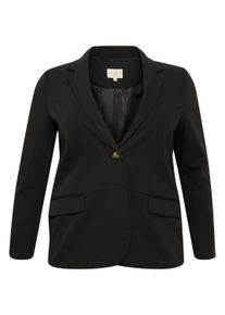 Blusenblazer KAFFE CURVE "Damen Blazer KCsakira", Damen, Gr. 48, schwarz (schwarz deep), Obermaterial: 77% Polyester PES. 18% Viskose CV. 5% Elasthan EL., Blazer Blusenblazer