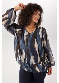 Schlupfbluse ANISTON PLUS, Damen, Gr. 50, bunt, Web, Obermaterial: 100% Polyester. Futter: 95% Viskose, 5% Elasthan, gemustert, Basic Po-bedeckend, V-Ausschnitt, mit Gummizug, Blusen Schlupfbluse, in modischen Dessin - NEUE KOLLEKTION