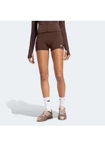 Shorts adidas originals "ESS PES", Damen, Gr. XXL, L&auml;nge 5, braun (aurora coffee, innenbeinl&auml;nge ca. 13 cm), Obermaterial: 80% Polyester, 20% Elasthan, Hosen Shorts, sportlicher Stil, ohne Verschluss, aus Polyester, enger Schnitt