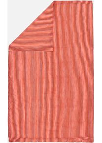 Bettbezug Marimekko "PICCOLO", orange, B:140cm L:200cm, Perkal, Obermaterial: 100% Baumwolle, Bettbez&uuml;ge, Bettbezug, aus Baumwollperkal, mit Streifen