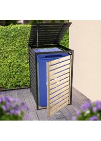 M&uuml;lltonnenbox Dobar "M&uuml;lltonnenverkleidung 240 L, schwarz-anthrazit", schwarz, anthrazit, B:77cm H:121cm T:87cm, Massivholz, Aufbewahrungsboxen, M&uuml;lltonnenbox, aus robustem lasiertem Fichtenholz