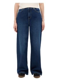 Weite Jeans Mustang "Damen Style Luise Wide", Damen, Gr. 32, L&auml;nge 30, 801 blau, Denim/Jeans, 98% Baumwolle, 2% Elasthan, unifarben, weit, Jeans Weite Jeans