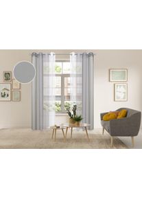 Gardine OTTO HOME "Nivva", grau, B:140cm H:245cm, Polyester, Gardinen, Gardine, Transparent, &Ouml;sen- Aufh&auml;ngung, Pflegeleicht, 2er Set