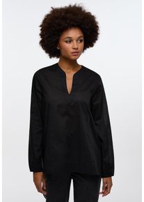 Longbluse Eterna "LOOSE FIT", Damen, Gr. 36, schwarz, 100% cotton, Blusen Longbluse