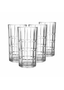 Longdrinkglas Leonardo "Longdrinkgl&auml;ser Soiritii Nova 400 ml 4er Set transparent", bunt (transparent), B:7,6cm H:15cm &Oslash;:7,6cm, Glas, Trinkgef&auml;&szlig;e, Longdrinkglas, Sp&uuml;lmaschinengeeignet