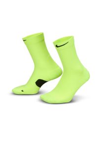 Funktionssocken Nike "U NK MDWT RUN CREW 1PR - 168", Damen, Gr. XL (46/50), gr&uuml;n (volt, schwarz, b), Obermaterial: 93% Polyester, 6% Elasthan, 1% Nylon, Socken Funktionssocken