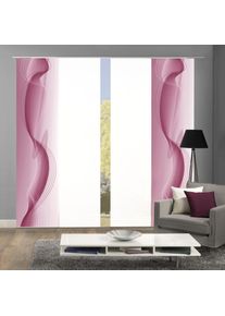 Schiebegardine Home Wohnideen "FILIZ 4er SET" Gr. 1, rot, B:60cm H:245cm, Polyester, Gardinen, Schiebegardine, Schiebevorhang Digidruck 4er Set FILIZ