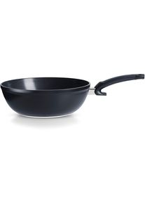 Wok Fissler "Ceratal Orbit Black", schwarz, H:12,5cm L:50cm &Oslash;:30cm, Pfannen, Wok, ges&uuml;nderes Kochen mit Antihaft-Effekt, hergestellt ohne PFAS/PTFE