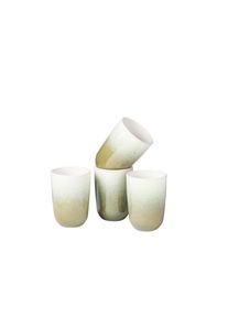 Becher GIPFELST&Uuml;CK "Flussufer", bunt (blau, gr&uuml;n, wei&szlig;), 4, Trinkgef&auml;&szlig;e, Becher