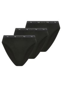 Tai-Slip Sloggi "24/7 100", Damen, Gr. 42, schwarz, Single Jersey, Obermaterial: 95% Baumwolle, 5% Elasthan, bedruckt, unifarben mit Farbeinsatz, figurbetont, Unterhosen Tai-Slip, elastischer Bund mit Sloggi-Logo-Schriftzug
