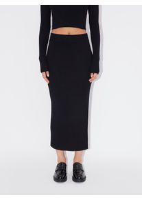 Strickrock LEGER "Phoebe, LeGer by Lena Gercke", Damen, Gr. 40, schwarz, Strick, Obermaterial: 75% Viskose, 25% Polyamid, slim fit ca. Mitte Wade, R&ouml;cke Strickrock, mit seitlichen, hohen Schlitz und elastischem Bund