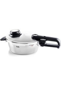 Schnellkochtopf Fissler "Vitavit Premium Edelstahl Schnellbratpfanne Induktion", silber (silberfarben), H:14cm L:39cm &Oslash;:18cm, T&ouml;pfe, Schnellkochtopf, Verriegelungsanzeige, Einstellbares Abdampfen, Einstellbare Kochstufen