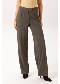 Anzughose Aniston CASUAL, Damen, Gr. 40, N-Gr, grau, beige, anthrazit, Jersey, Obermaterial: 62% Polyester, 33% Viskose, 5% Elasthan, Jacquardmuster, gemustert, figurumspielend lang, Hosen Anzughose, im dezenten Zick-Zack-Muster - NEUE KOLLEKTION