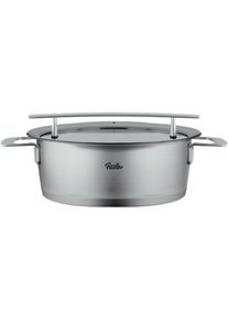 Bratentopf Fissler "Phi Collection", silber (silberfarben), B:27,5cm H:13,5cm L:35cm &Oslash;:24cm, T&ouml;pfe, Bratentopf, cookstar Allherdboden; Edelstahl 18/10; Made in Germany