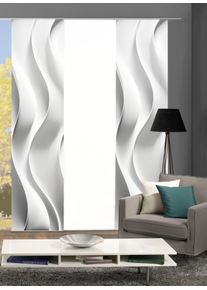 Schiebegardine Home Wohnideen "JAIR" Gr. 1, grau, B:60cm H:245cm, Polyester, Gardinen, Schiebegardine, SCHIEBEVORHANGSET,SEIDENOPTIK,DIGIDRUCK