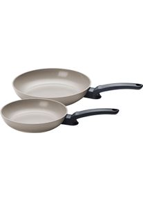 Pfannen-Set Fissler "Ceratal Evo Classic", warmgrau, Pfannen, Pfannen-Set, 2-teiliges Keramikpfannen-Set
