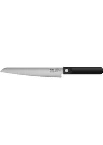 Brotmesser Fissler "ProcCut Collection", schwarz (edelstahl, silber, schwarz), Klingenl&auml;nge 21cm, Spezialklingenstahl, Kochmesser, Brotmesser, Made in Germany, handgeschliffen, 12C27M Spezialmesserstahl
