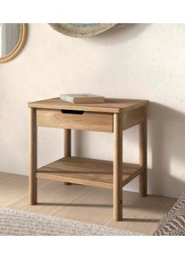 Nachtkonsole Vipack "Olive, Eiche teilmassiv in zeitlosem Design, universell einsetzbar", eiche natur, B:50cm H:50cm T:40cm, Holz teilmassiv, Sideboards, Nachtkonsole, sie kann recht oder links angestellt werden