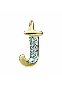 Adelia&acute;s Namenskette ADELIA&acute;S "Adelia's Halskette - Namenskette mit Buchstabenanh&auml;nger J mit Diamant aus 585 Gold Halskette - Namenskette mit Buchstabenanh&auml;nger J mit Diamant aus 585 Gold" Gr. 45, gold, Halsketten, Damen, Gelbgold 585, Namenskette