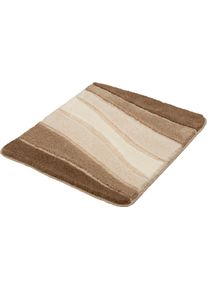 Badematte Kleine Wolke "Ocean, Badvorleger, Badezimmer Teppich" Gr. 2, grau (taupe), H:21mm, Kunstfaser, Badematten, Badematte, Badteppich, Wellen Design, mit Farbverlauf, Hoch-Tief Effekt, waschbar