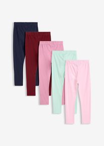 bonprix Colanți din amestec elastic de bumbac organic (set/5 buc.), roz, 110