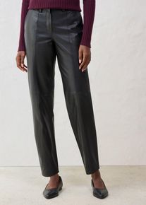 bonprix Lederhose aus Lammnappa, schwarz, Gr.36, Moderner , bequemer Karottenschnitt, Lederhose aus Lammnappa, aus Nappaleder