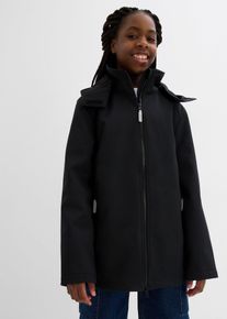 bonprix Canadiană impermeabilă din softshell cu glugă detașabilă, negru, 128/134