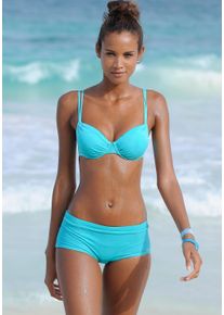Bikini-Hotpants Buffalo "Happy", Damen, Gr. 34, N-Gr, blau (t&uuml;rkis), Microfaser, Microfaser, Polyamid, unifarben, Badehosen Bikini-Hotpants, mit geflochtenem Zierg&uuml;rtel, Topseller