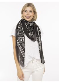 Modetuch Zwillingsherz "Paisley Pattern", Damen, schwarz, Baumwollmischung, Modet&uuml;cher Modetuch, Paisley Muster, Fransenabschl&uuml;sse rundum, leichtes Material