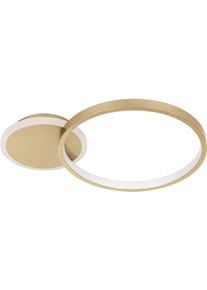 Eglo Deckenleuchte "GAFARES", gold (goldfarben, wei&szlig;), H: 5,5cm, 1 Stk., Leuchten, Deckenleuchte aus Alu, Stahl - 15W, Deckenleuchte