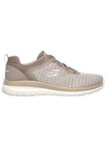 Berufsschuh Skechers "BOUNTIFUL - QUICK PATH", Damen, Gr. 37, grau (taupe), Lederimitat, Textil, Schuhe Berufsschuh, Freizeitschuh, Halbschuh, Schn&uuml;rschuh mit gepolsterter Innensohle