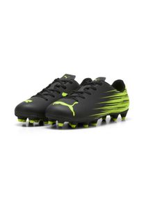 Fu&szlig;ballschuh Puma "ATTACANTO II FGAG JR", Kinder, Gr. 38,5, Puma schwarz, lime squeeze, Synthetik, bedruckt, Schuhe Fu&szlig;ballschuh, mit Nockenprofil f&uuml;r Rasen- und Kunstrasenpl&auml;tze, mit Schn&uuml;rung