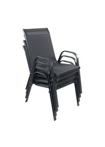 Gardenson Gartenstuhl-Set, Anthrazit, Metall, 56x89x73 cm, wetterbest&auml;ndig, inklusive Armlehnen, abwischbar, geeignet f&uuml;r Balkon, Gartenm&ouml;bel, Gartensessel, Gartenst&uuml;hle