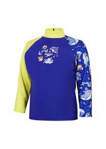 Speedo Digitaal bedrukt rash-shirt met lange mouwen voor kinderen (Blauw/Geel)