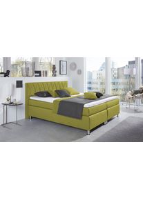 Boxspringbett Hapo "ATLANTA", gr&uuml;n, B:210cm L:210cm, Komplettbetten, Boxspringbett, erh&auml;ltlich in verschiedenen Breiten, Farben & Maratzenarten
