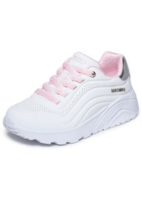 Sneaker Skechers "UNO LITE", M&auml;dchen, Gr. 37, rosa (wei&szlig;), Lederimitat, Schuhe Sneaker, Schn&uuml;rschuh, Halbschuh, Keilabsatz, Gr&ouml;ssenschablone zum Download
