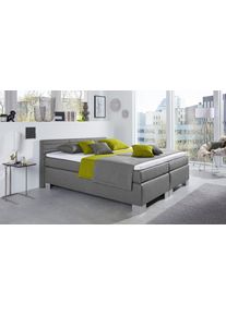 Boxspringbett Hapo "ATLANTA mit niedrigem Kopfteil", grau, B:170cm L:210cm, Komplettbetten, Boxspringbett, erh&auml;ltlich in verschiedenen Breiten, Farben & Matratzenarten