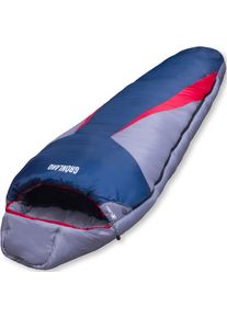 Mumienschlafsack EXPLORER "Gr&ouml;nland Camping Schlafsack 230x82x55cm Outdoor warm", bunt (blau, grau, cranberry), Schlafs&auml;cke, B/L: 82cm x 230cm,mit Rei&szlig;verschluss, Obermaterial: 100% Polyester, Mumienschlafsack, kombinierbar 1900g, L:230cm