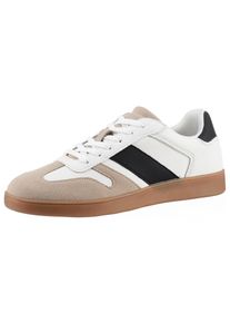Sneaker ANISTON SHOES, Damen, Gr. 38, beige (wei&szlig;, beige, schwarz), Lederimitat, Basic, Schuhe Sneaker, Freizeitschuh, Halbschuh, Schn&uuml;rschuh im Retro-Look