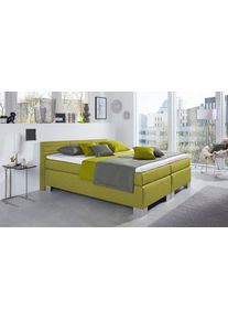 Boxspringbett Hapo "ATLANTA mit niedrigem Kopfteil", gr&uuml;n, B:190cm L:210cm, Komplettbetten, Boxspringbett, erh&auml;ltlich in verschiedenen Breiten, Farben & Matratzenarten